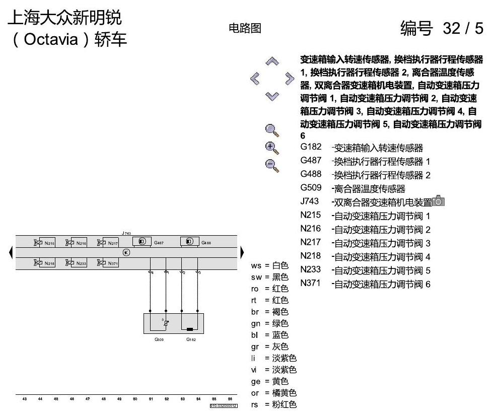 斯柯达明锐 双离合器变速箱 02E 电路图