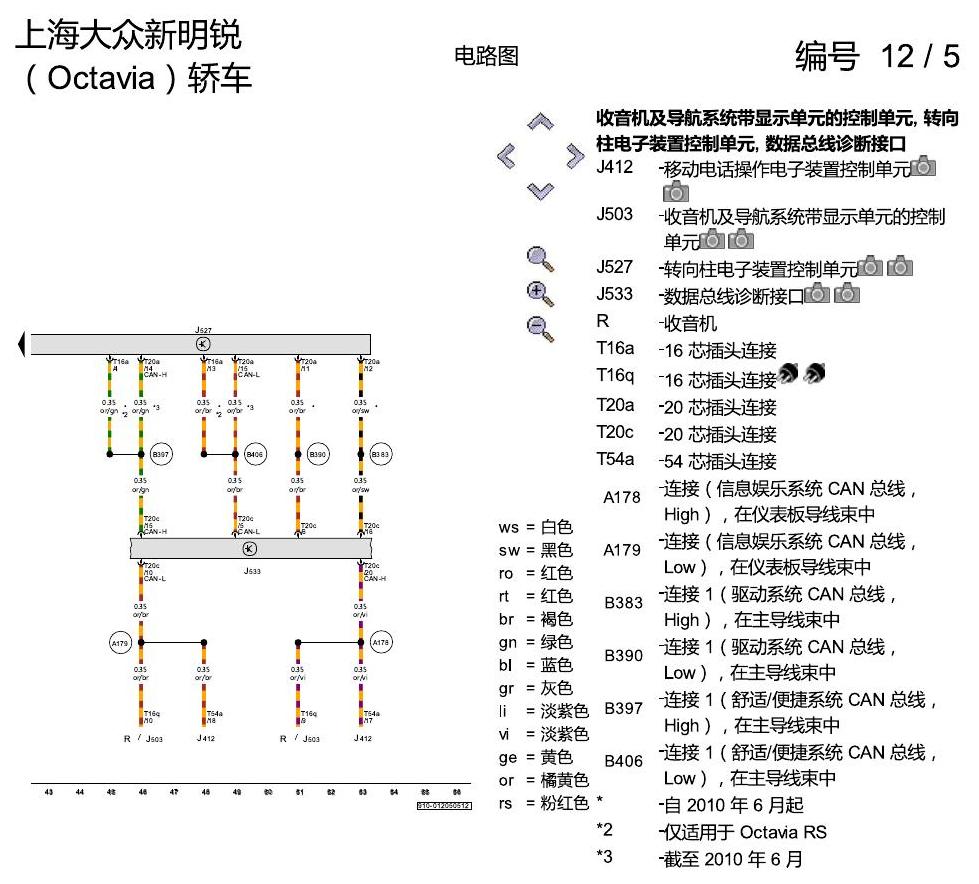 斯柯达明锐 多功能方向盘 电路图