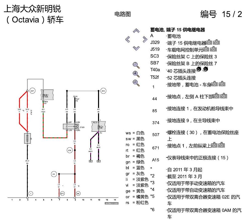 斯柯达明锐 安全气囊系统 电路图