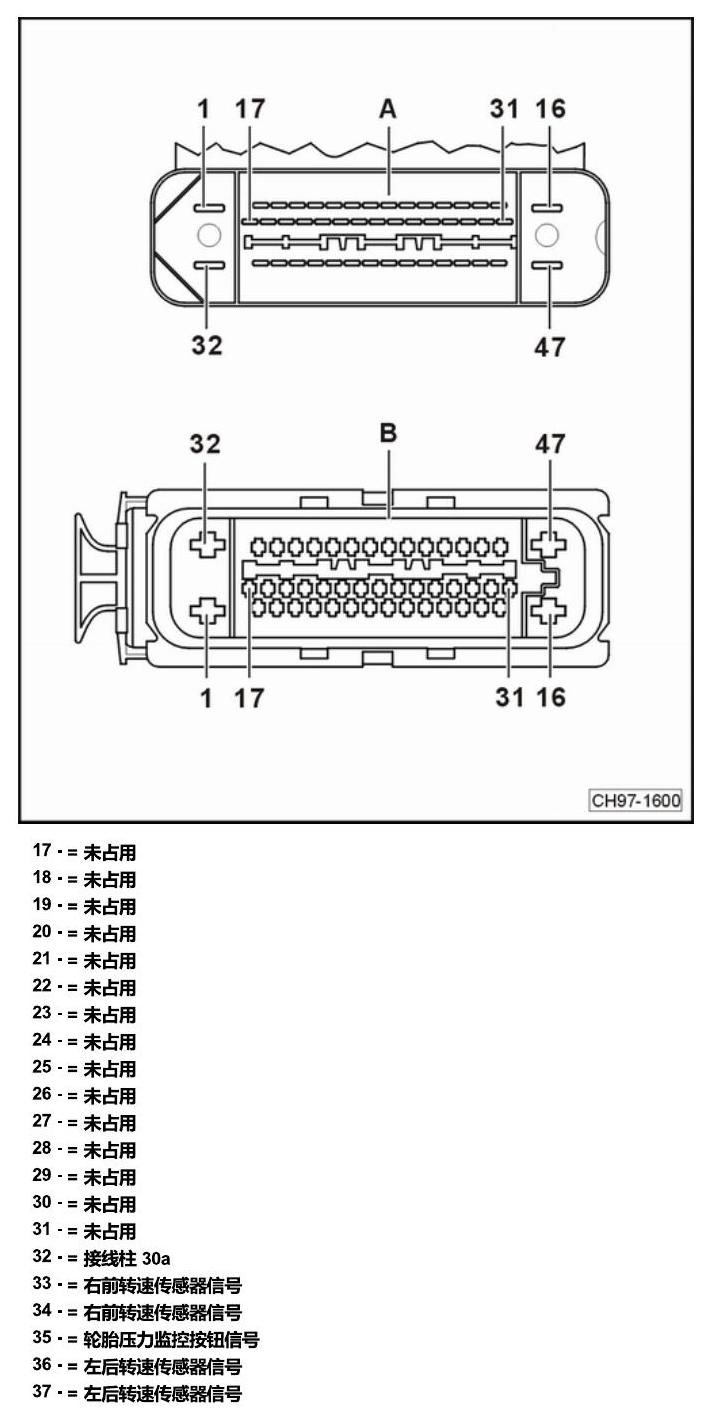 斯柯达明锐 控制单元及组合插座 电路图