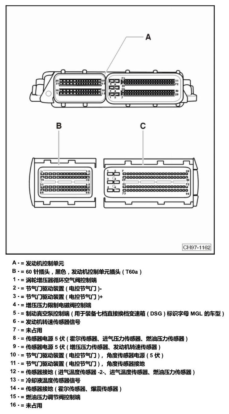 斯柯达明锐 控制单元及组合插座 电路图