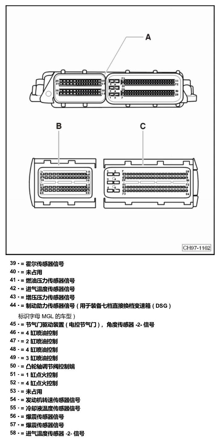 斯柯达明锐 控制单元及组合插座 电路图