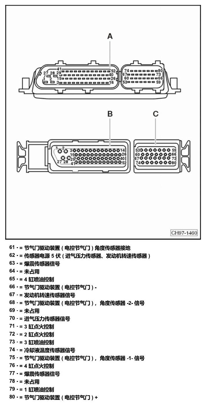 斯柯达明锐 控制单元及组合插座 电路图