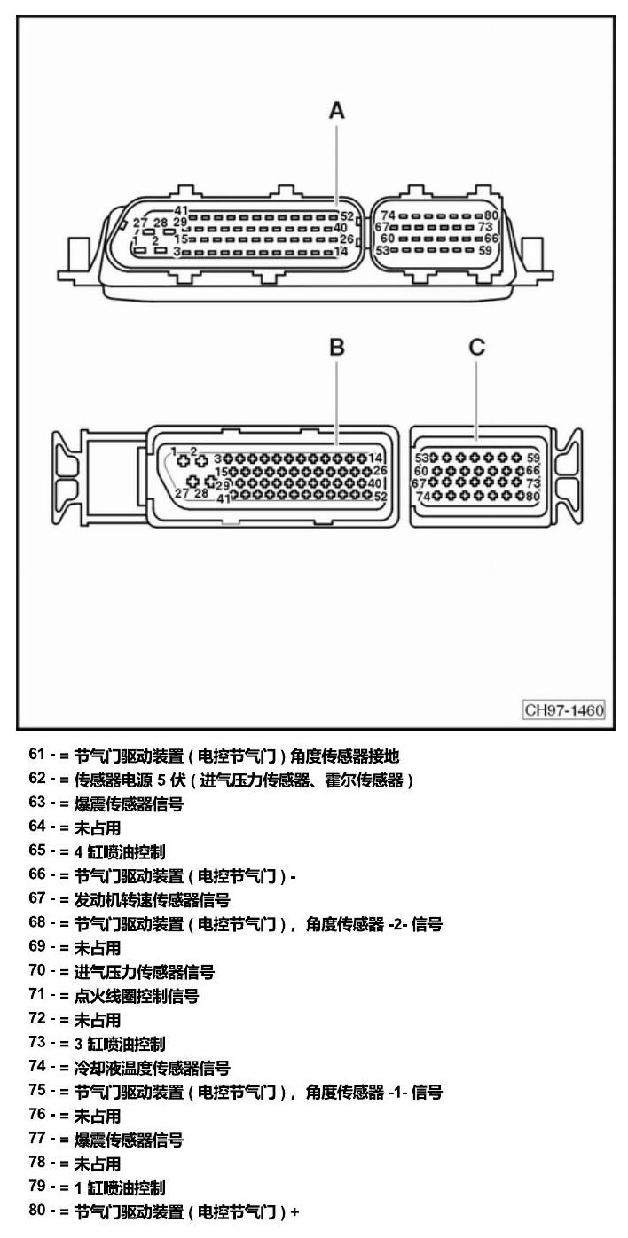 斯柯达明锐 控制单元及组合插座 电路图