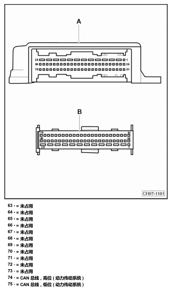 斯柯达明锐 控制单元及组合插座 电路图
