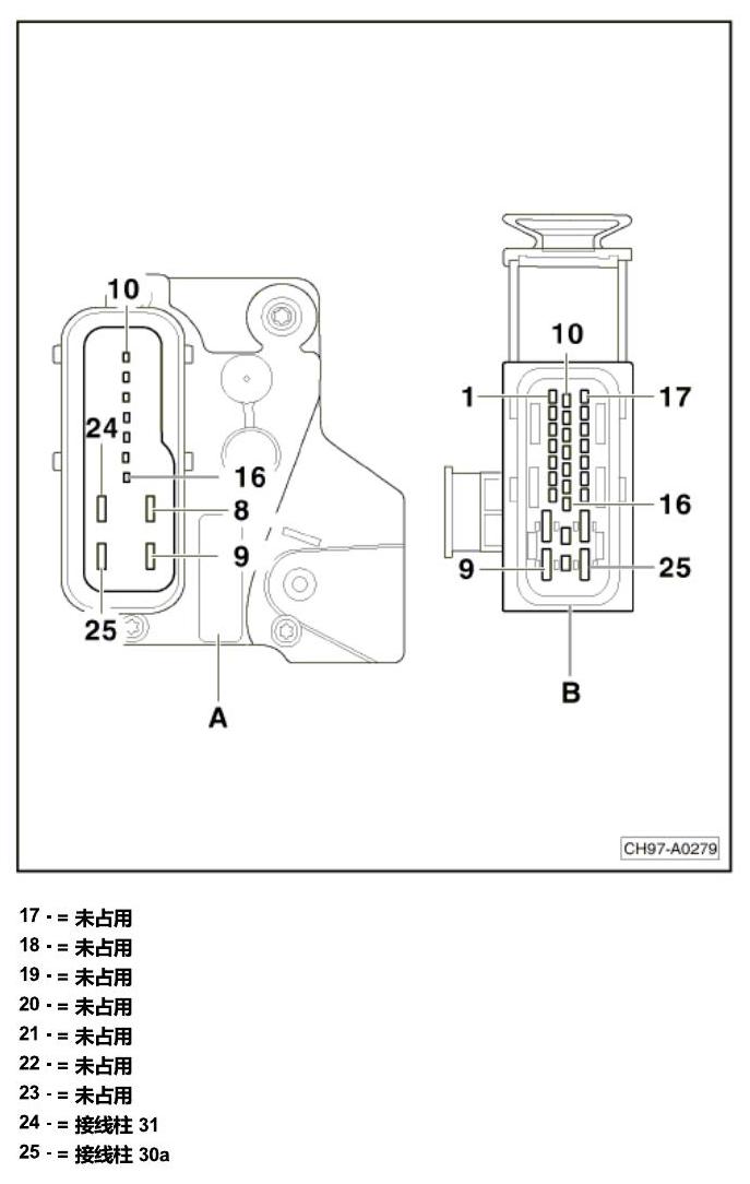 斯柯达明锐 控制单元及组合插座 电路图