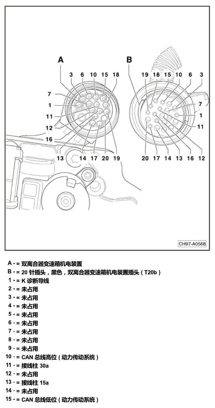 斯柯达明锐 控制单元及组合插座 电路图