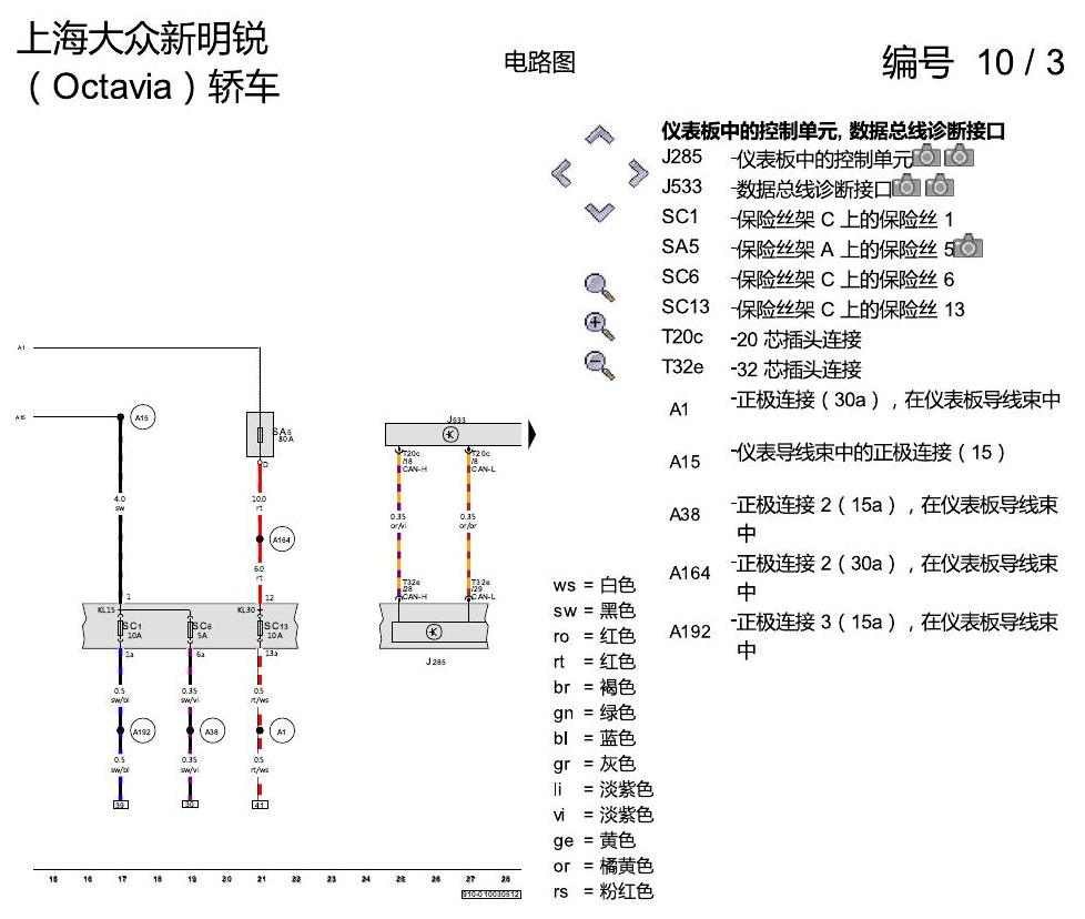 斯柯达明锐 驱动系统 CAN 总线联网,便捷系统和信息娱乐系统 电路图