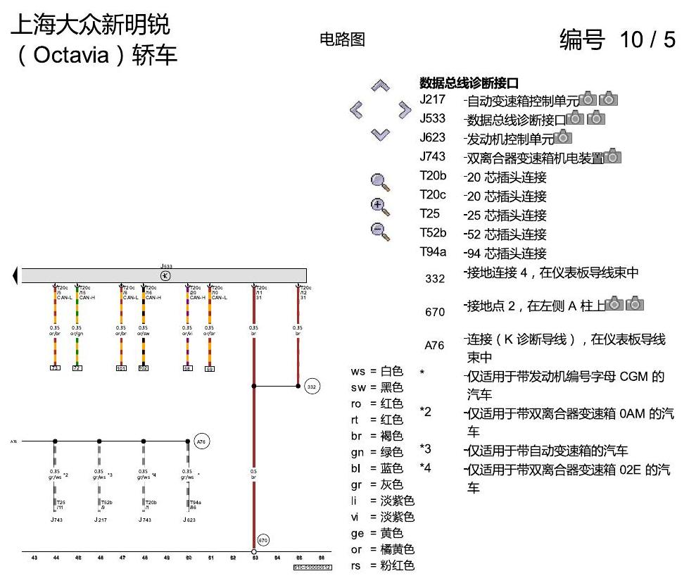 斯柯达明锐 驱动系统 CAN 总线联网,便捷系统和信息娱乐系统 电路图