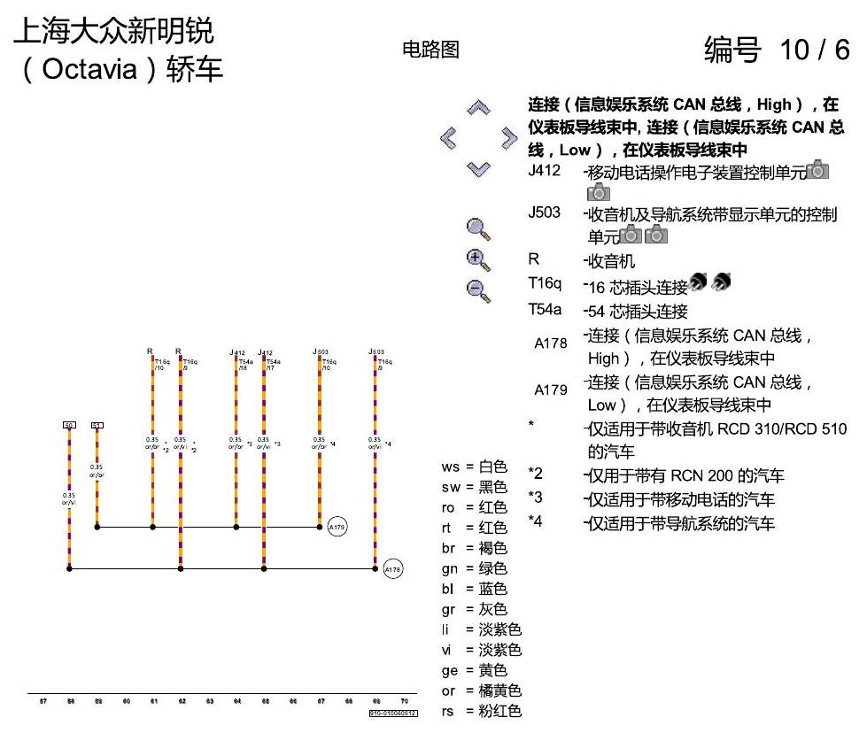斯柯达明锐 驱动系统 CAN 总线联网,便捷系统和信息娱乐系统 电路图