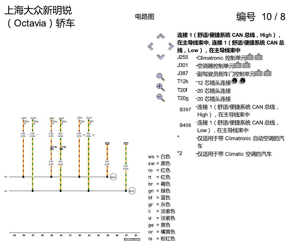 斯柯达明锐 驱动系统 CAN 总线联网,便捷系统和信息娱乐系统 电路图