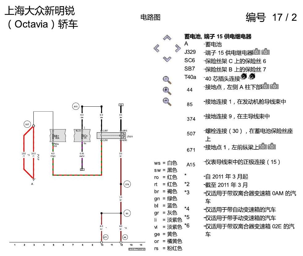 斯柯达明锐 驻车距离报警(PDC) 电路图