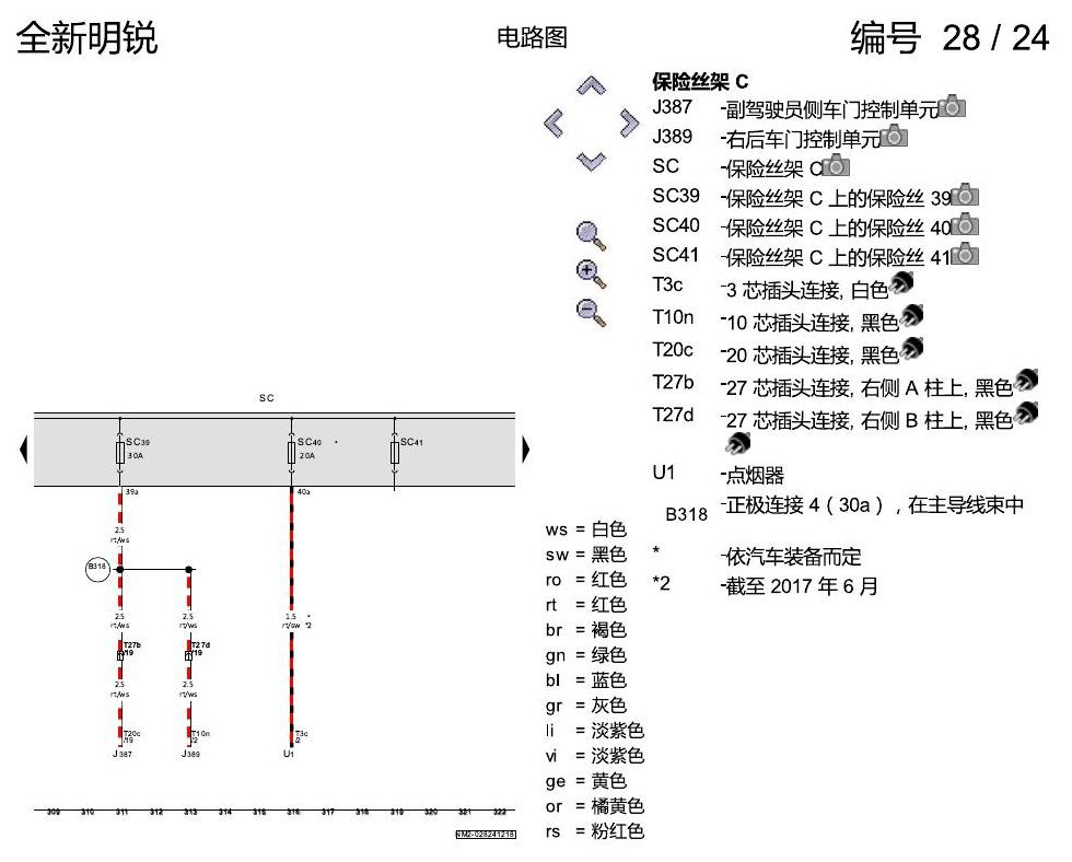 斯柯达明锐 MQB 保险丝配置 电路图