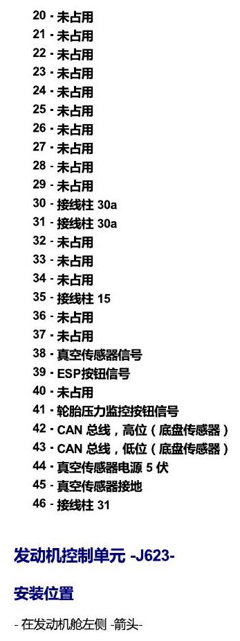 斯柯达明锐 MQB 安装位置 发动机舱内的控制器 电路图