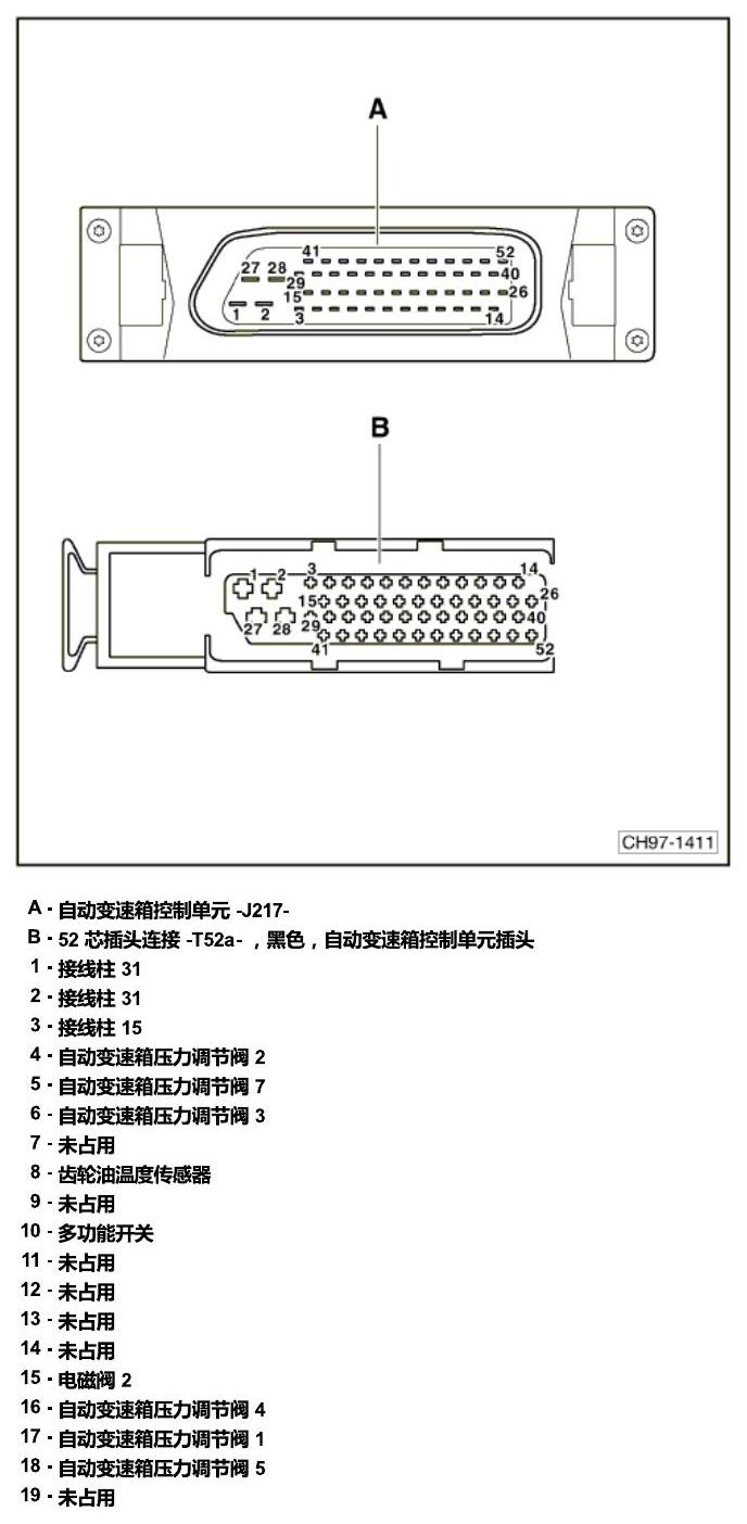 斯柯达明锐 MQB 安装位置 发动机舱内的控制器 电路图