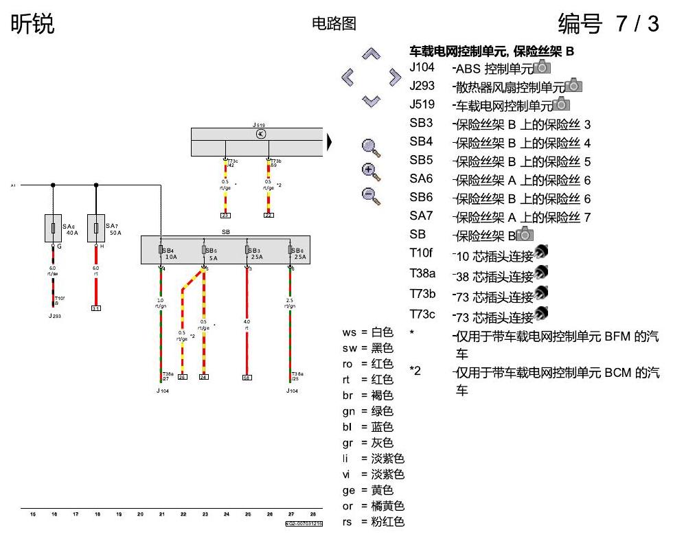 斯柯达昕锐 保险丝配置 电路图
