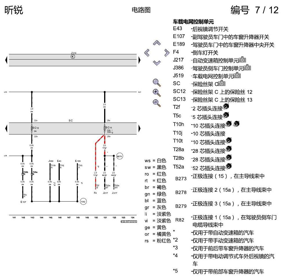 斯柯达昕锐 保险丝配置 电路图