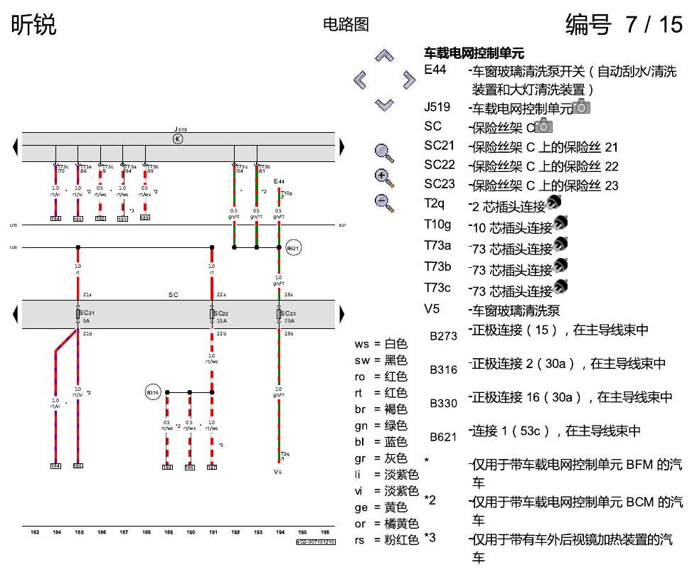 斯柯达昕锐 保险丝配置 电路图