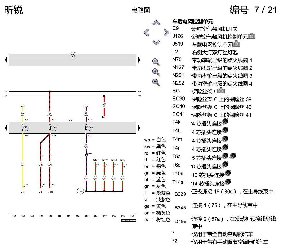 斯柯达昕锐 保险丝配置 电路图