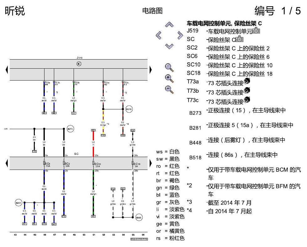 斯柯达昕锐 基本装备 电路图