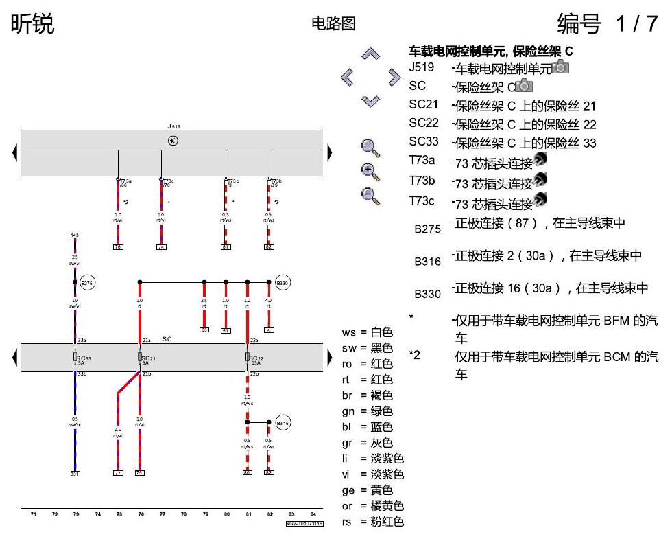 斯柯达昕锐 基本装备 电路图
