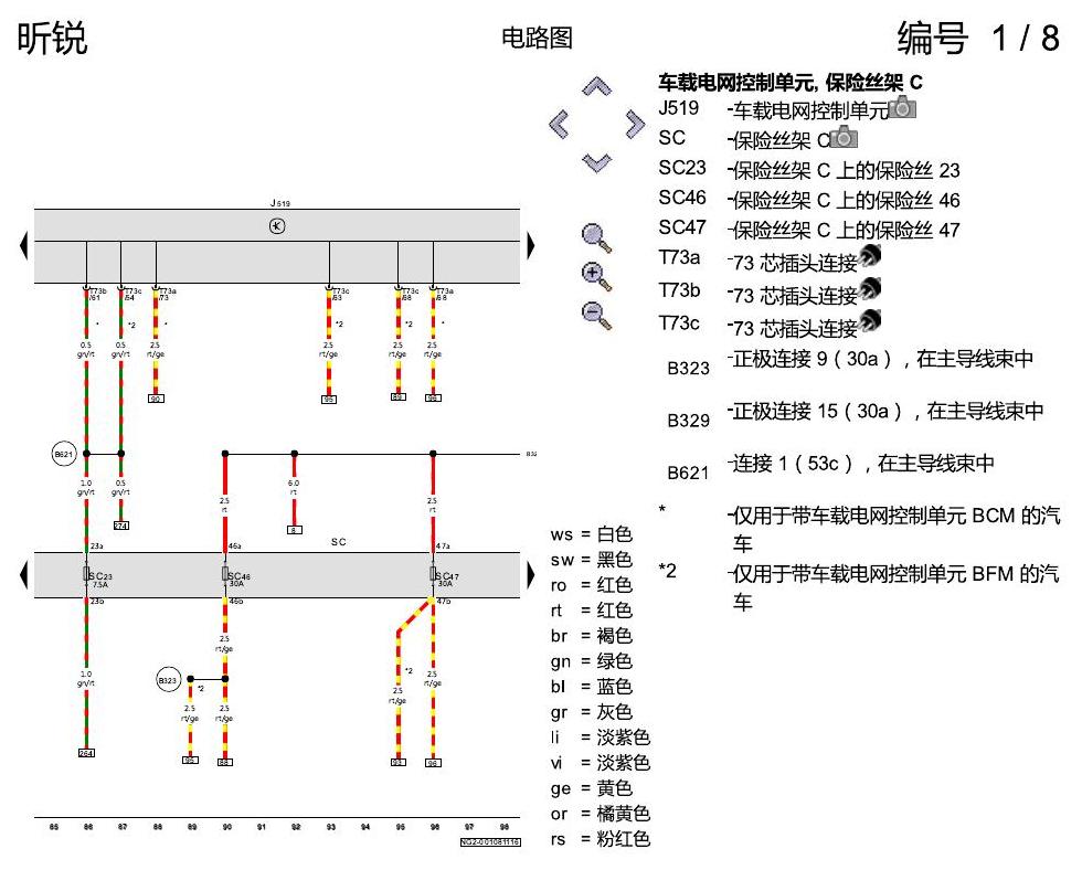 斯柯达昕锐 基本装备 电路图