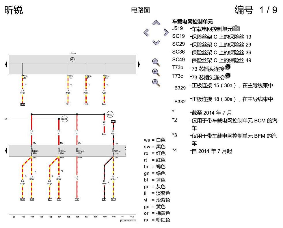 斯柯达昕锐 基本装备 电路图