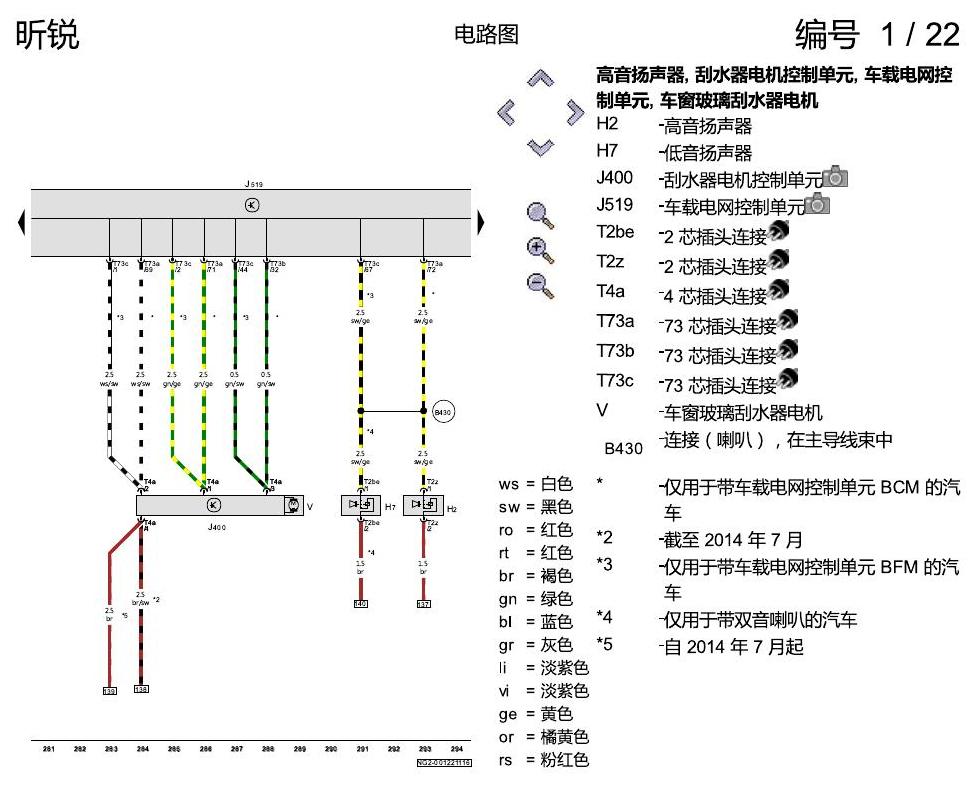 斯柯达昕锐 基本装备 电路图
