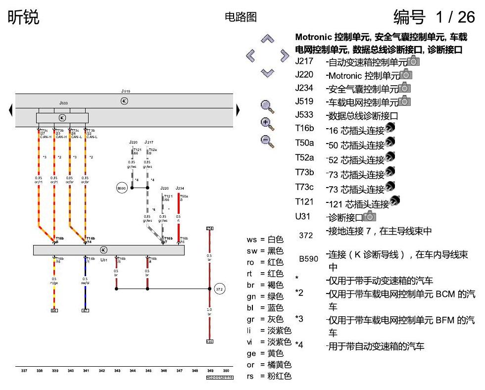 斯柯达昕锐 基本装备 电路图