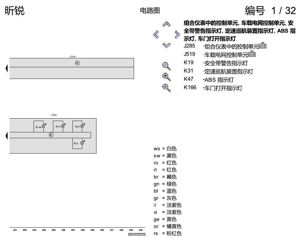 斯柯达昕锐 基本装备 电路图