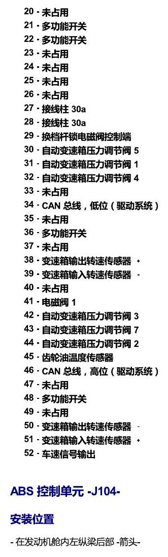 斯柯达昕锐 发动机舱内的控制器 电路图