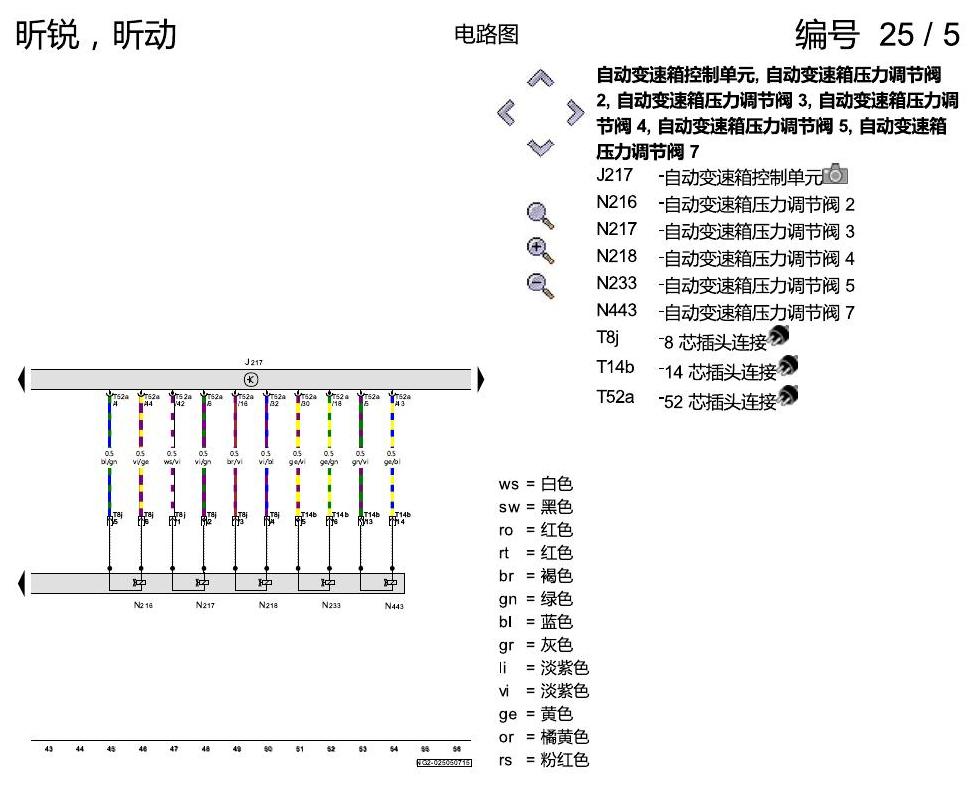 斯柯达昕锐 自动变速箱 2014 2 电路图