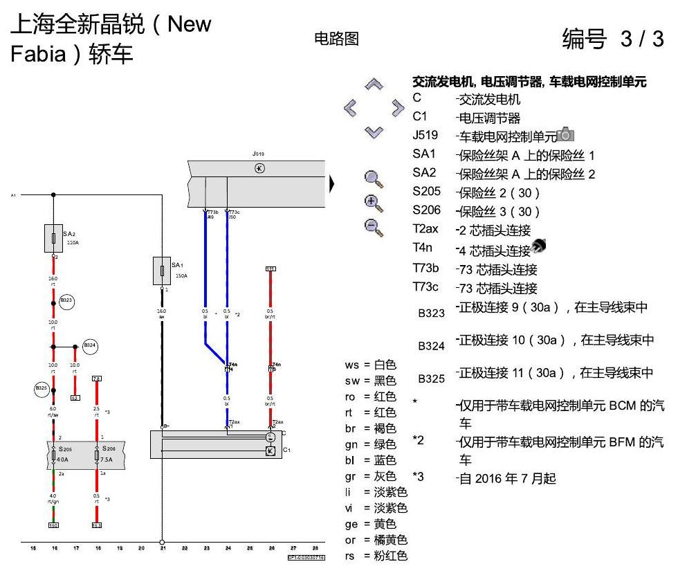斯柯达晶锐 16后 1.4 升汽油发动机 , DAHA 电路图