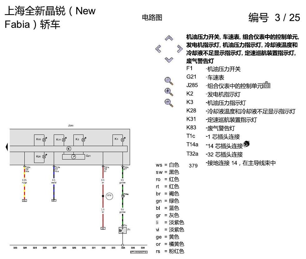 斯柯达晶锐 16后 1.4 升汽油发动机 , DAHA 电路图