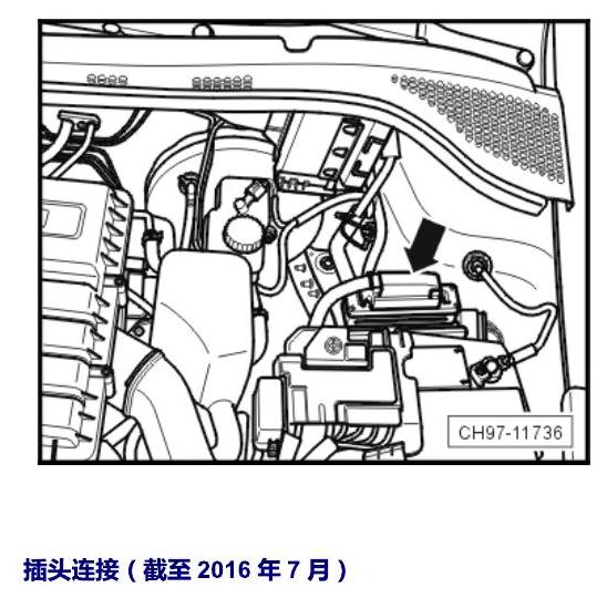 斯柯达晶锐 16后 安装位置 发动机舱内的控制器 电路图