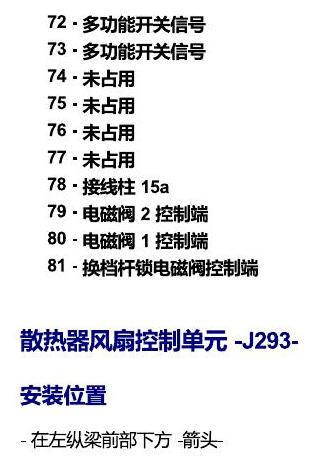 斯柯达晶锐 16后 安装位置 发动机舱内的控制器 电路图