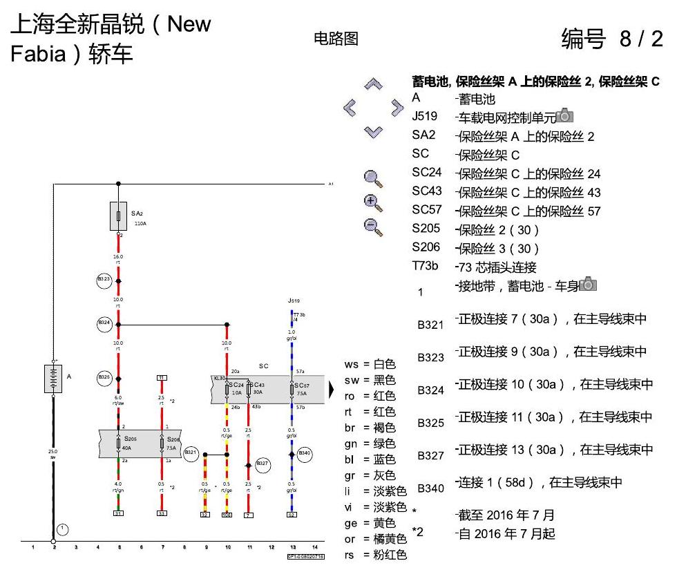 斯柯达晶锐 16后 防抱死制动系统(ABS)与电子稳定程序(ESP) 电路图