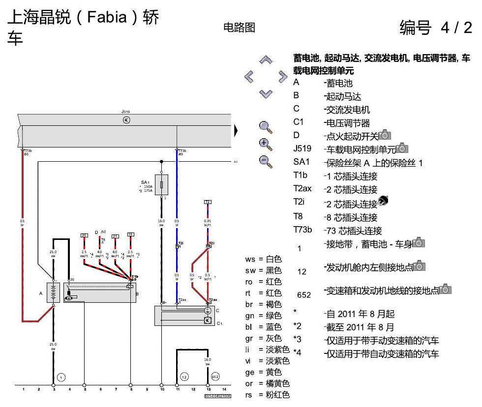 斯柯达晶锐16前 1.4 升汽油发动机 , CDDA,CLPA 电路图