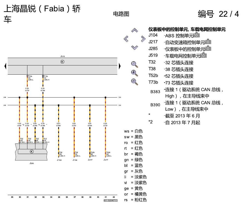 斯柯达晶锐16前 CAN 和 LIN 总线联网、驱动系统 CAN 、诊断 CAN 、组合仪表 CAN 、便捷功能 CAN 电路图