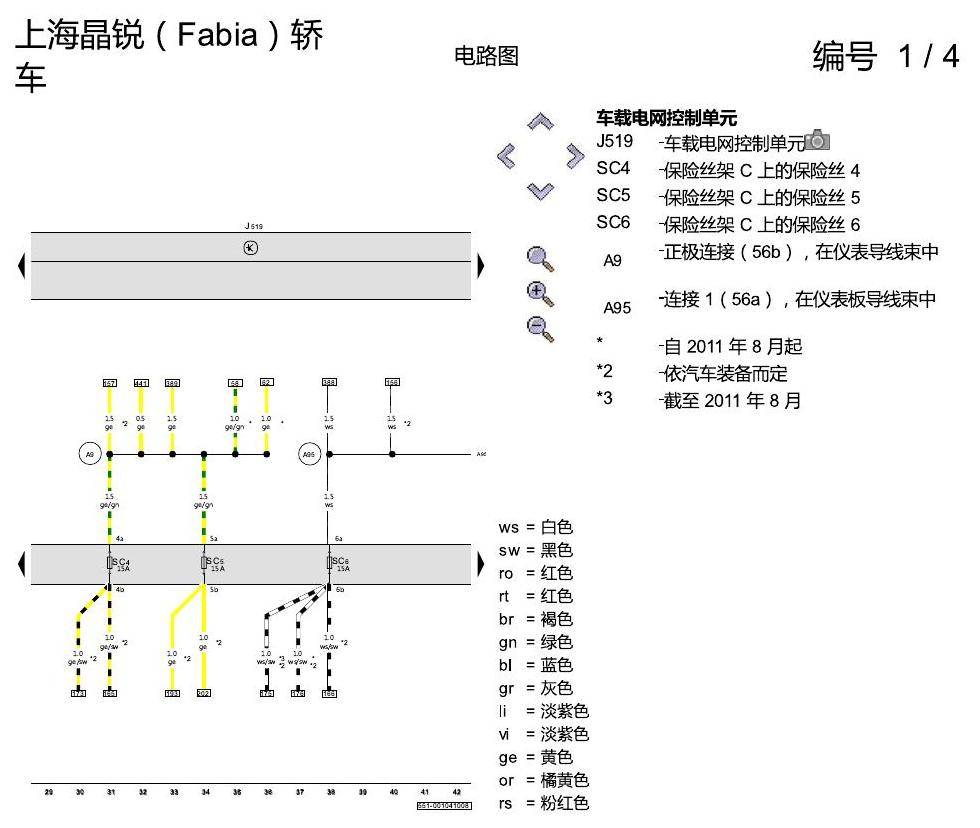 斯柯达晶锐16前 基本装备 电路图