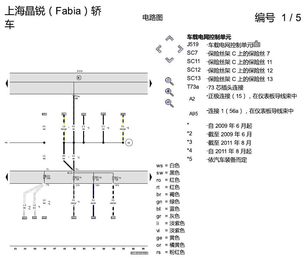 斯柯达晶锐16前 基本装备 电路图