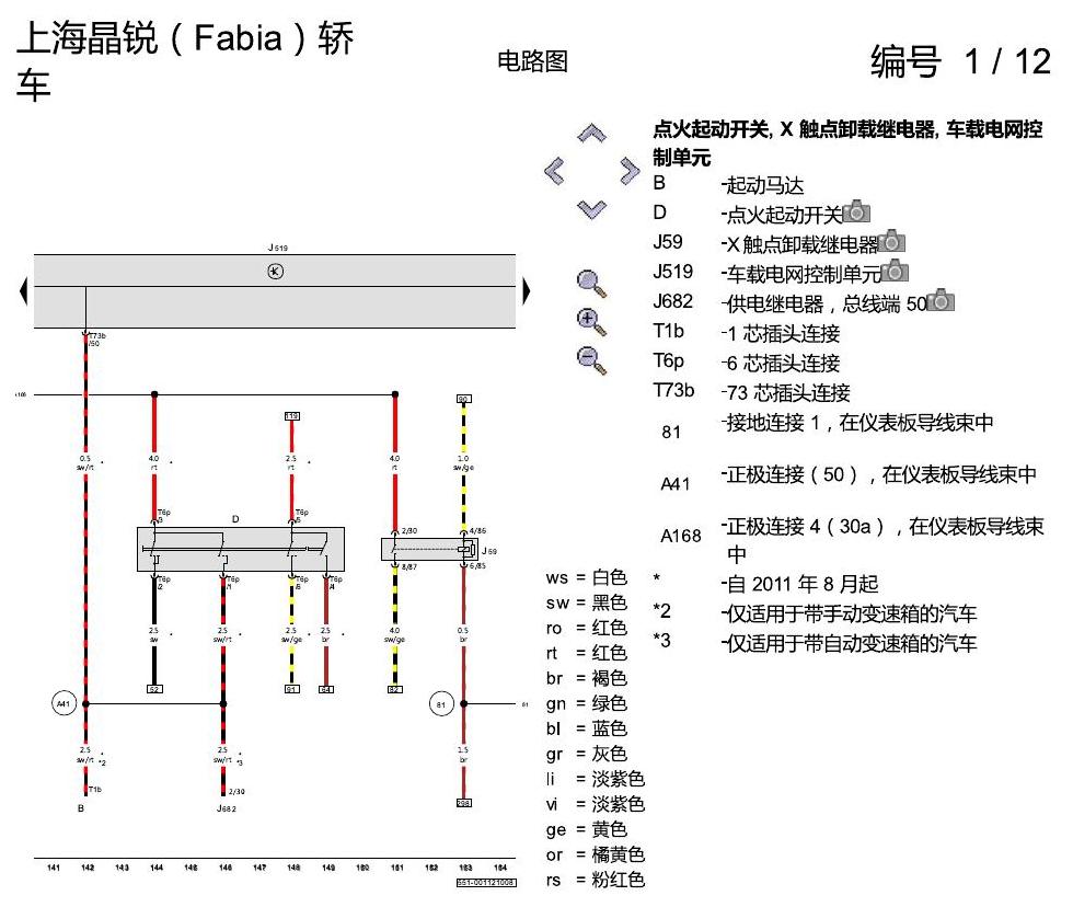 斯柯达晶锐16前 基本装备 电路图