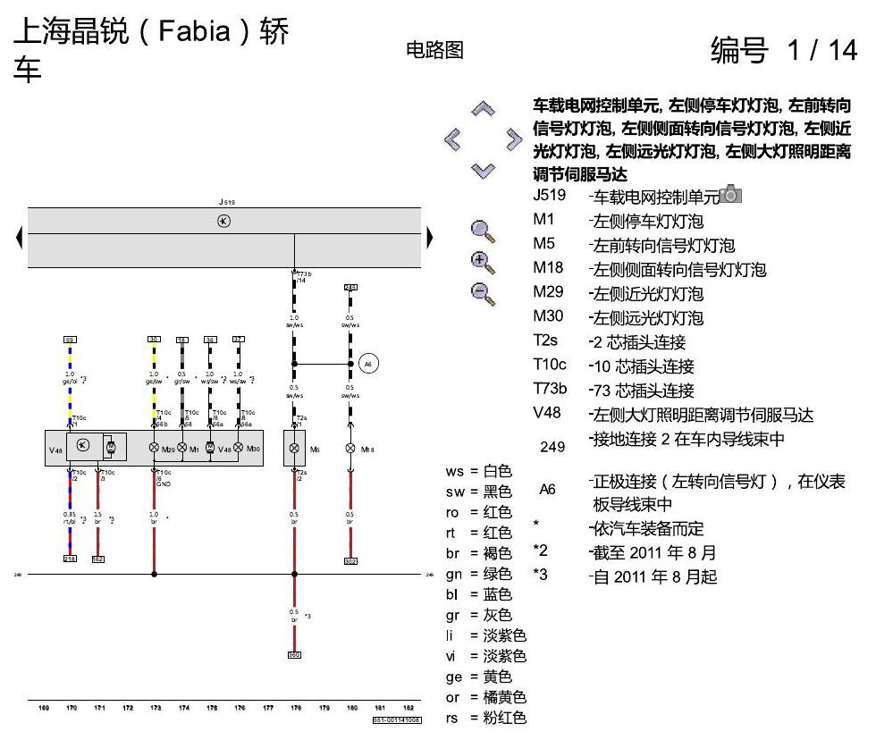 斯柯达晶锐16前 基本装备 电路图