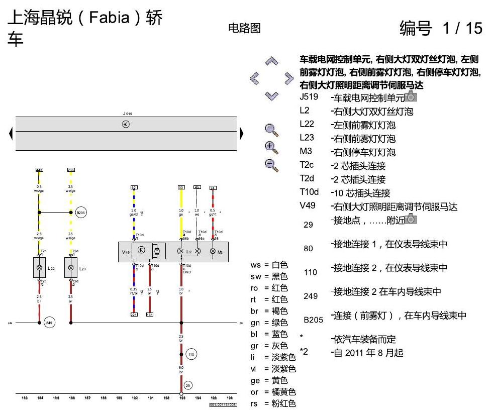 斯柯达晶锐16前 基本装备 电路图