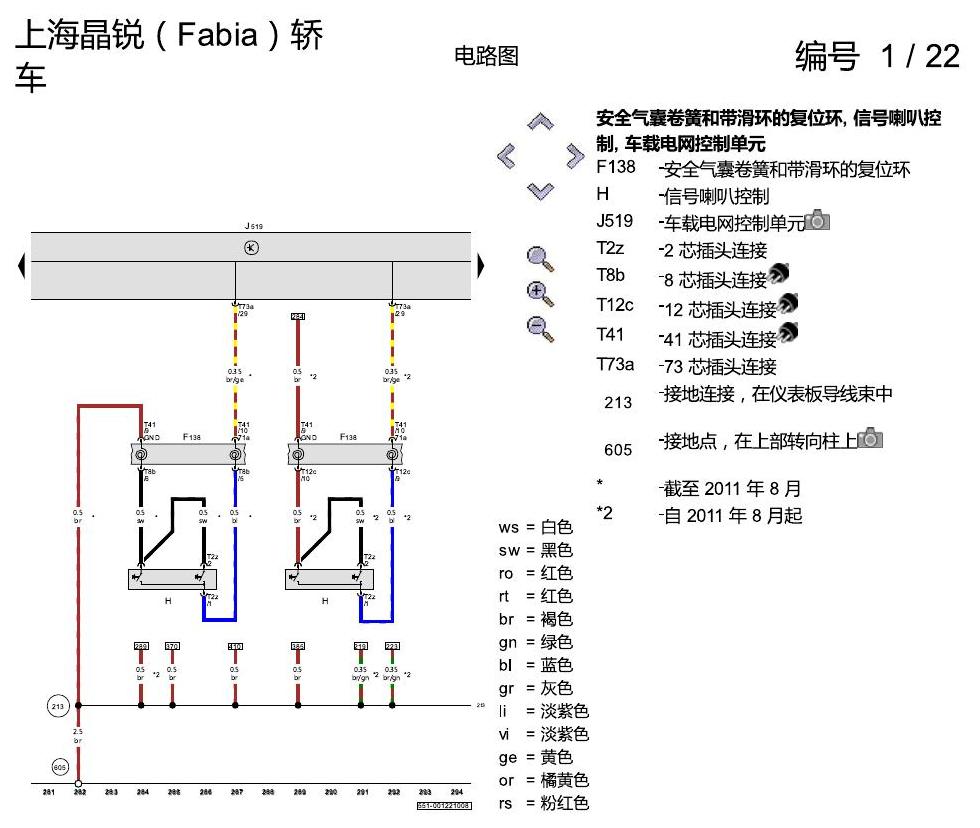 斯柯达晶锐16前 基本装备 电路图