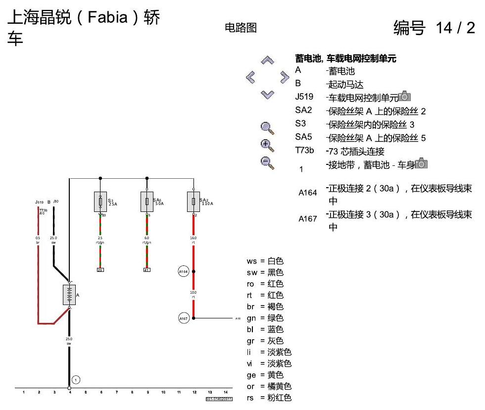 斯柯达晶锐16前 散热器风扇 电路图