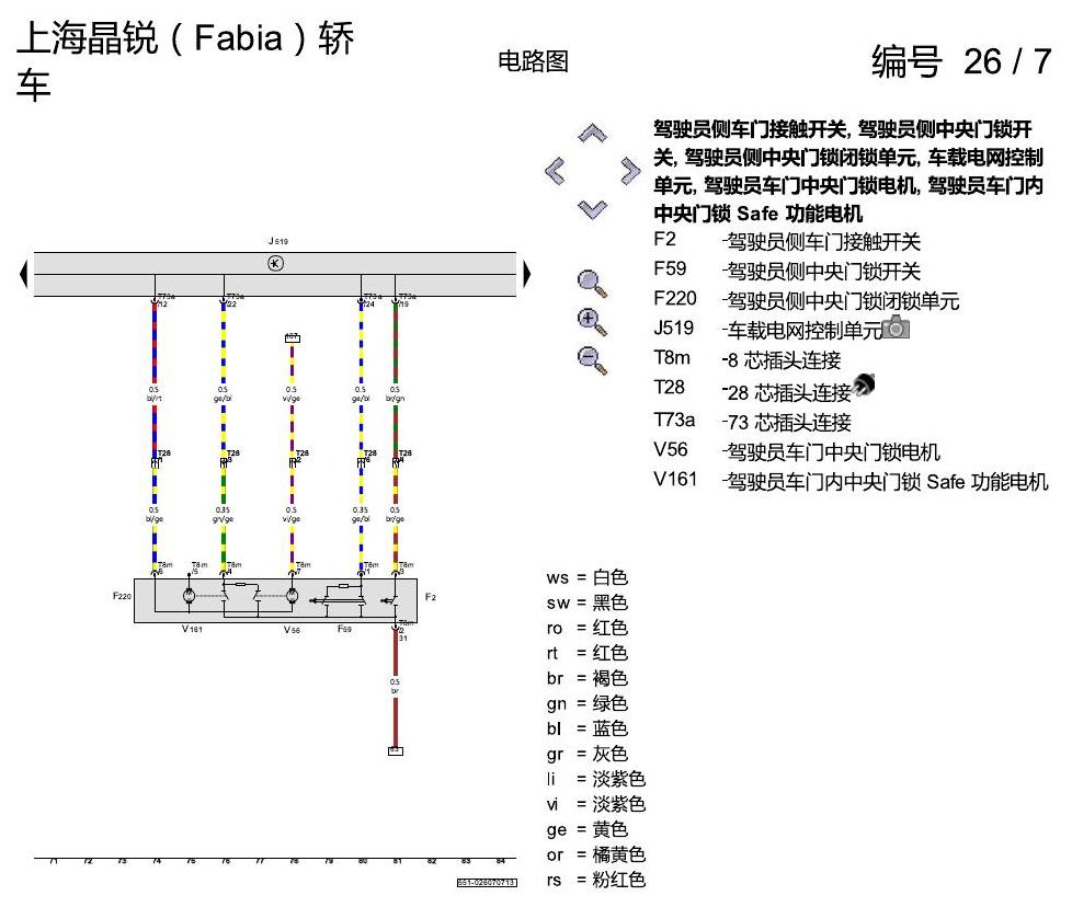 斯柯达晶锐16前 舒适便捷系统 2013 电路图