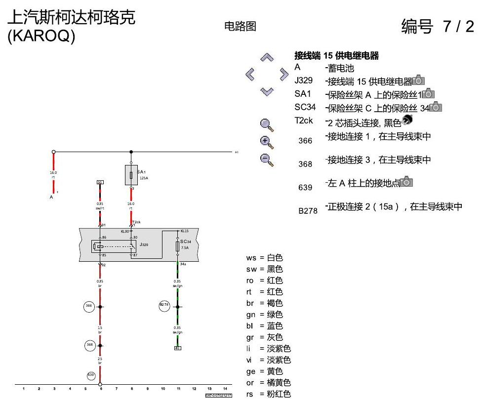 斯柯达柯珞克 ABS 8T2 电路图