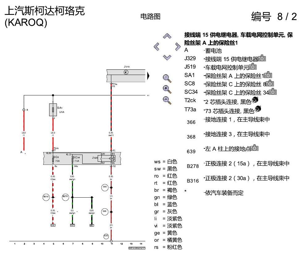 斯柯达柯珞克 ABS 8T3 电路图