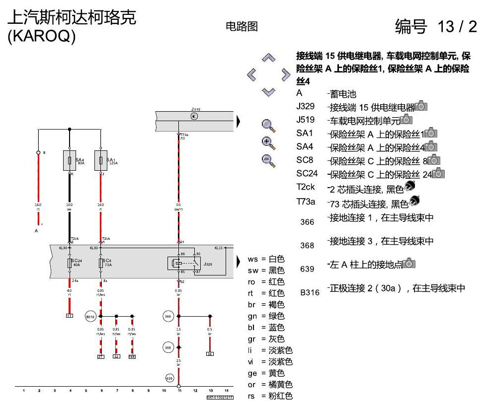 斯柯达柯珞克 LED 大灯 电路图